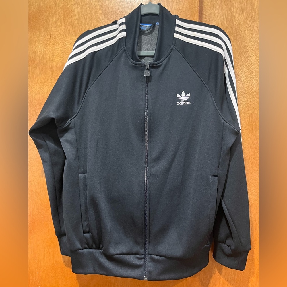 Adidas Men's Black and White Jacket